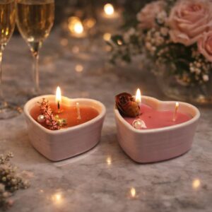 heart shaped scented candles handmade