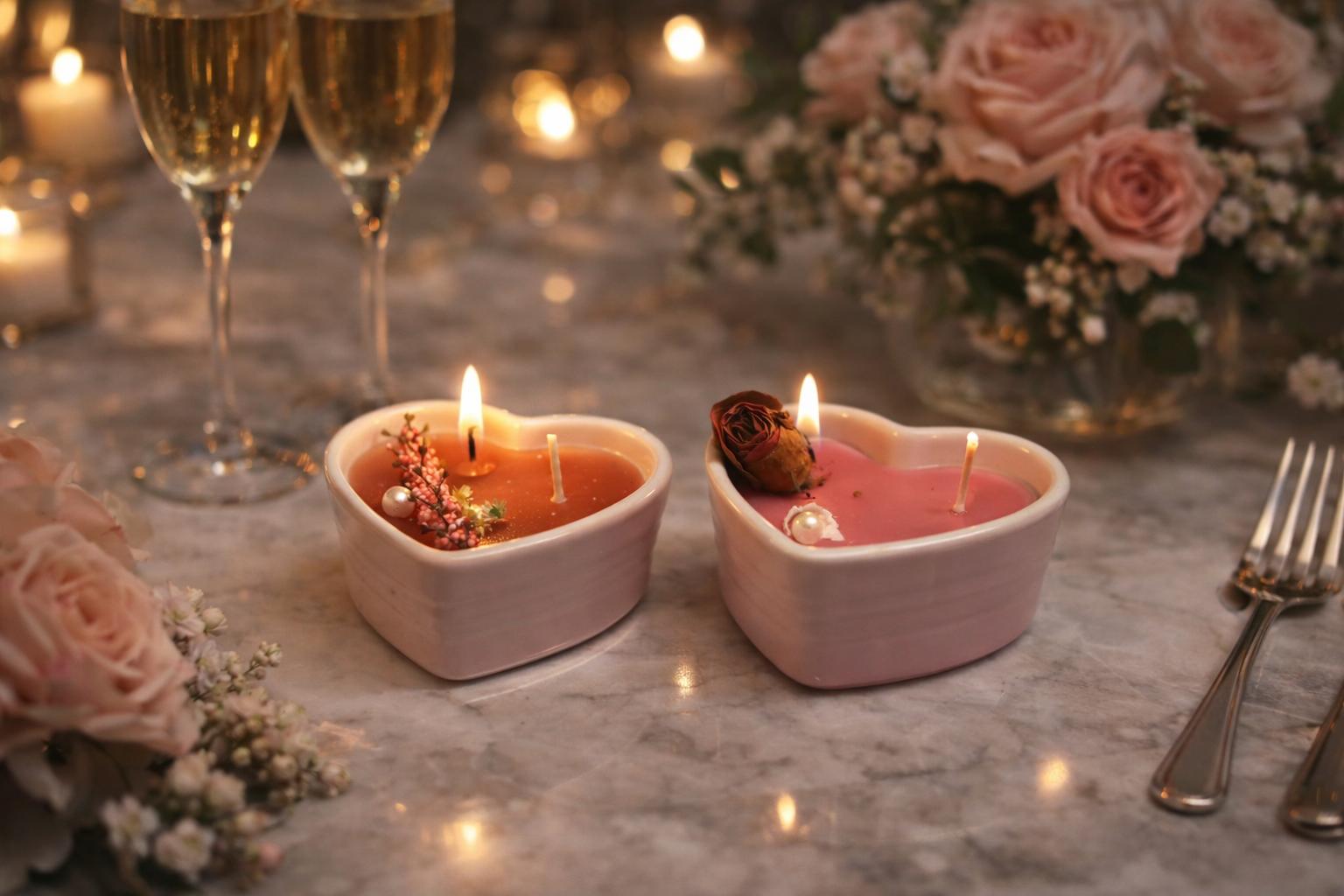 heart shaped scented candles handmade